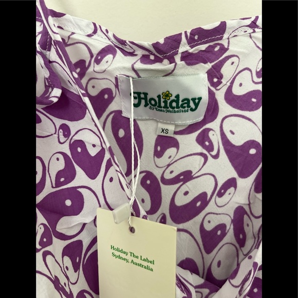 Purple Floral Mini Dress - Picture 5 of 6